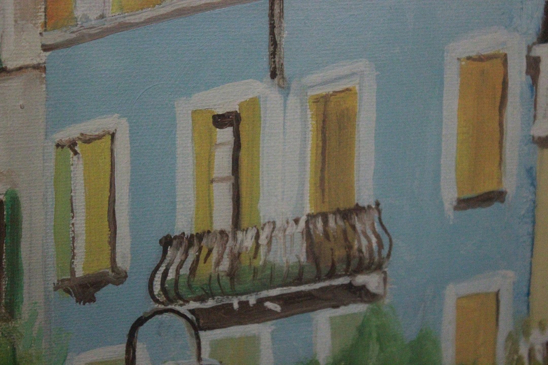 Dipinto olio su tela paesaggio molo cittadino con firma (001) – Divani  originali Chesterfield Brescia vendita e noleggio
