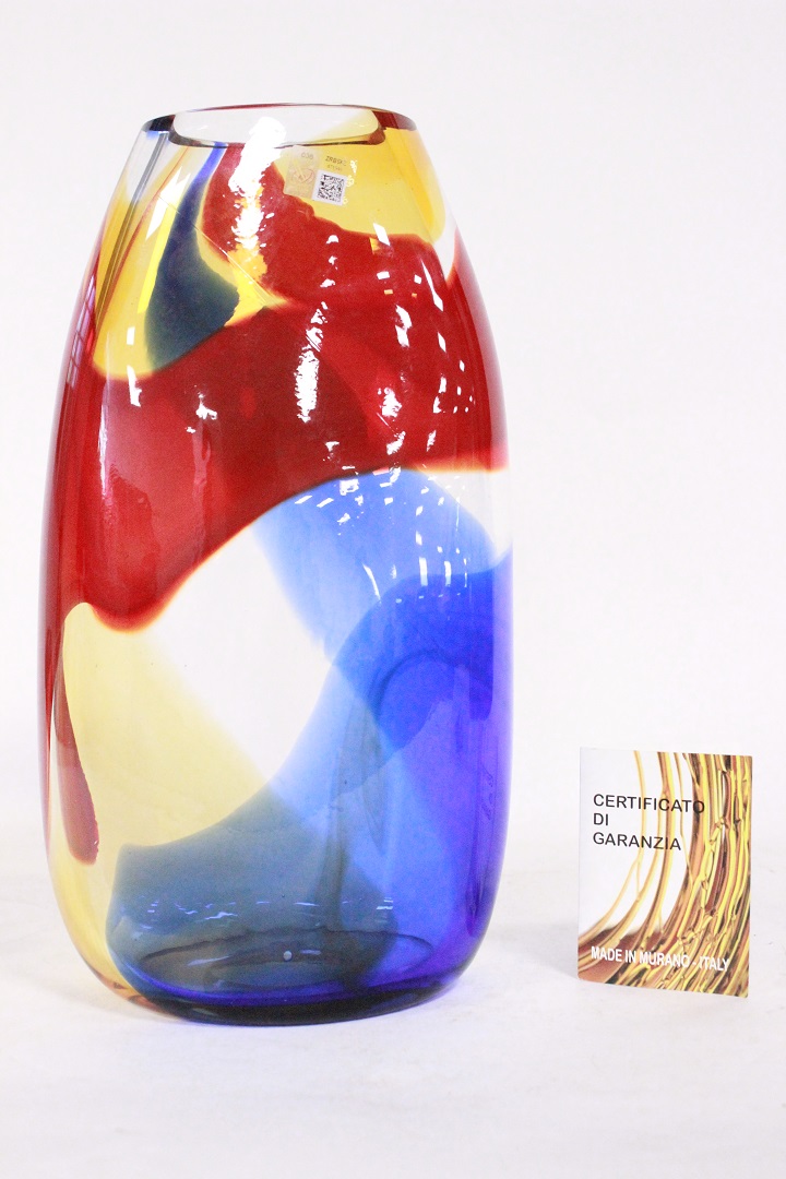 Vaso tricolore in vetro di Murano firmato Costantini (087) – Divani  originali Chesterfield Brescia vendita e noleggio